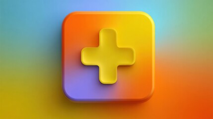 Fototapeta premium 53. A flat medical cross icon with a subtle gradient, clean and professional, perfect for SVG, ultra-smooth