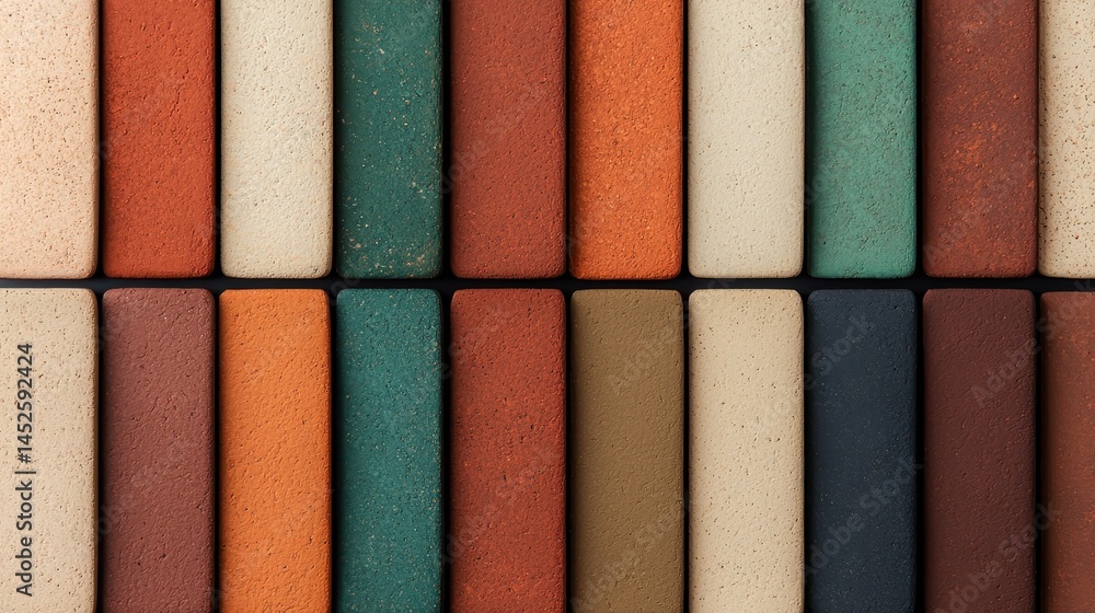 Poster colorful textured blocks in vertical arrangement for design elements