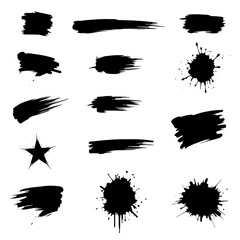 Set of ink splashes