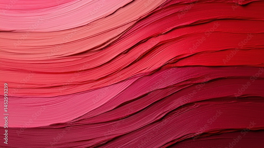 Aufkleber abstract layers of red and pink paint create wavy textured background