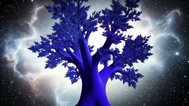Colorful cosmic tree illustration