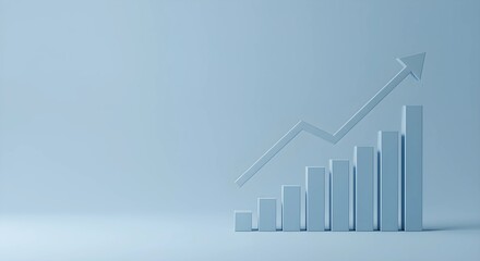 Graph representing financial growth on a minimalist background  
