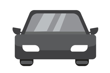 front view car icon, flat design vector