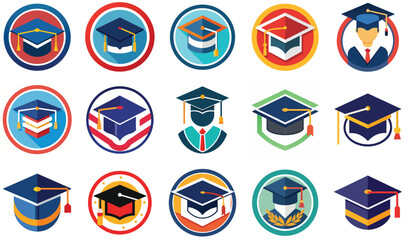 Graduation icon set 