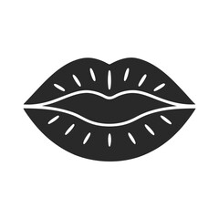 Lips icon silhouette vector illustration