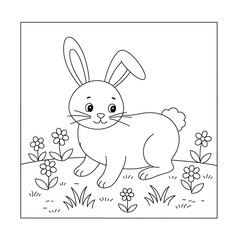 easter bunny with eggs coloring pages