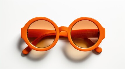 Round Orange Sunglasses on the white background
