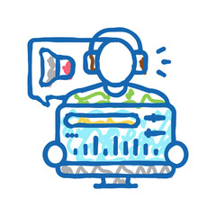 audio editor icon doodle illustration