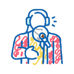 voiceover artist icon doodle illustration