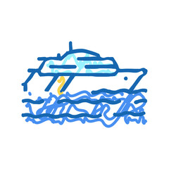 yacht transport icon doodle illustration