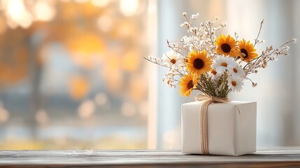 Cheerful floral arrangement cozy home still life warm atmosphere close-up beauty in simplicity
