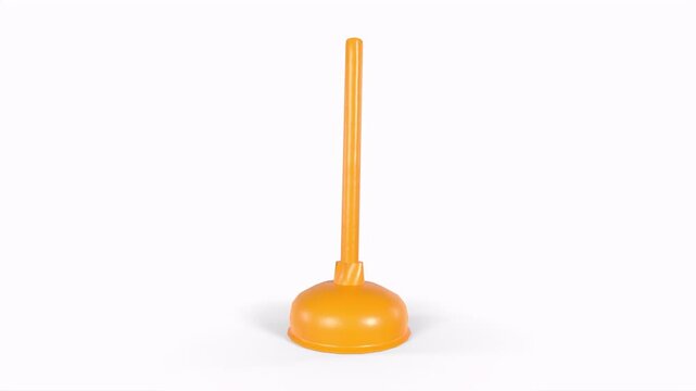 Yellow toilet plunger isolated on white background