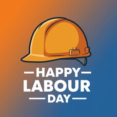 Fototapeta premium Bright, stylized illustration of a construction hard hat with 