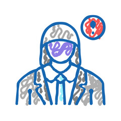 white-collar crime icon doodle illustration