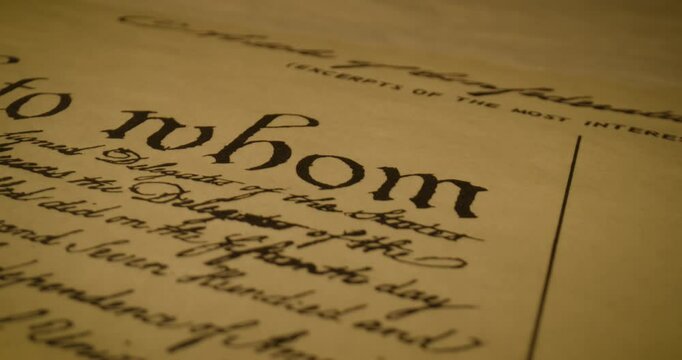 Macro Closeup Articles of Confederation Handwriting Aged Paper Texture 1