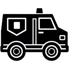 Heavy Duty Armored Truck Silhouette – Financial Security Transport Vector