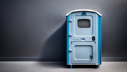 Fototapeta premium portable toilet on grey background grey background public restrooms