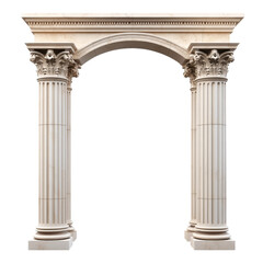 A detailed classical archway with elegant columns. This architectural element evokes a sense of grandeur and history