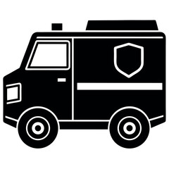 Minimalist Armored Vehicle Silhouette for Cash and Asset Protection
