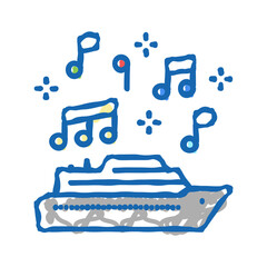 music themed cruise icon doodle illustration