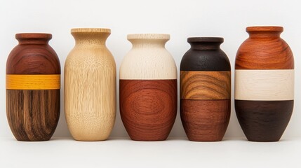 Elegant Wooden Vases in Modern Design for Home Decoration