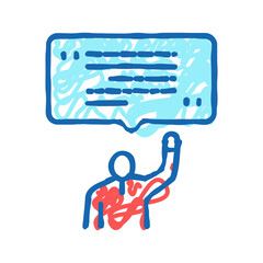 conversation english icon doodle illustration
