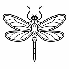 Stylized Line Art Dragonfly Illustration Design