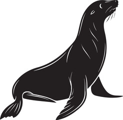 Earless seal silhouette vector design with white background. © Thomas