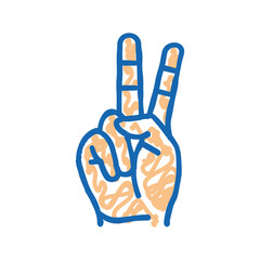 Fototapeta premium peace hand gesture icon doodle illustration