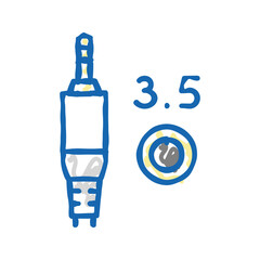 mini jack 3.5 icon doodle illustration