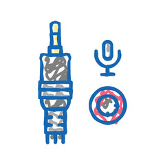 microphone port icon doodle illustration