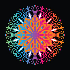 Vibrant Rainbow Mandala Design for Spiritual Art
