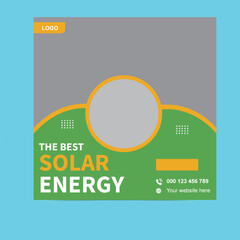 Green Solar Energy Social Media Post Design – Eco-Friendly Renewable Power