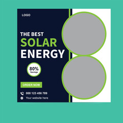Green Solar Energy Social Media Post Design – Eco-Friendly Renewable Power