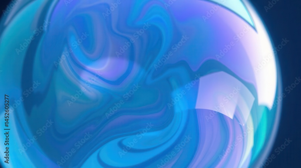 Aufkleber abstract sphere of swirling blues and purples, capturing light and texture in a mesmerizing display.