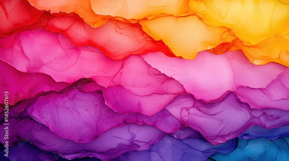 Aufkleber vibrant abstract layers of colorful fabric texture for background design