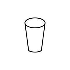 Minimalist glass icon perfect for drink menus, bars, cafe designs, and refreshment illustrations.