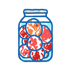 pickled tomato icon doodle illustration