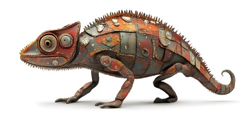 Obraz premium Steampunk Chameleon