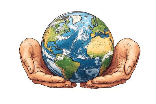 Holding The Earth An Artistic Representation Of Global Care And Environmental Awareness