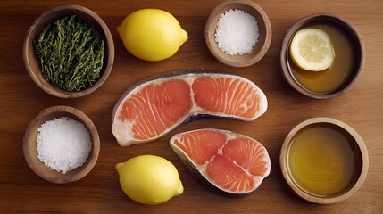 Fresh Salmon Fillet with Lemon, Thyme, and Olive Oil