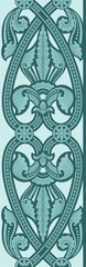 A seamless elegant turquoise ornament with leaves and flowers