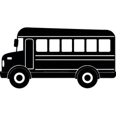 Side View of Classic School Bus Silhouette