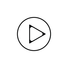 Triangle-shaped play icon for media apps, video players, and digital user interface controls.