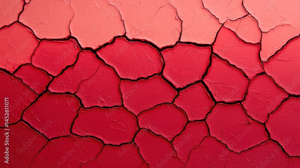 Aufkleber textured red surface with cracked patterns and rich color variations