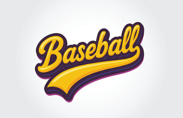 Baseball Hand lettering Typography Vector Template