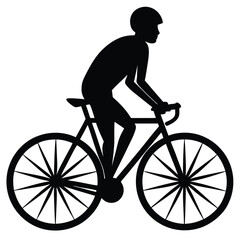 Naklejka premium silhouette of a man riding a bike