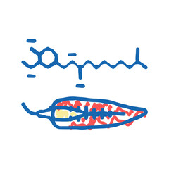 capsaicin pepper icon doodle illustration