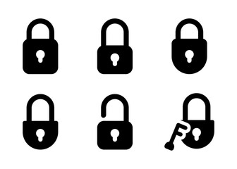 Minimalist Lock and Key Icons