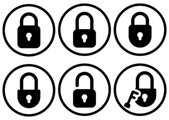 Minimalist Lock and Key Icons